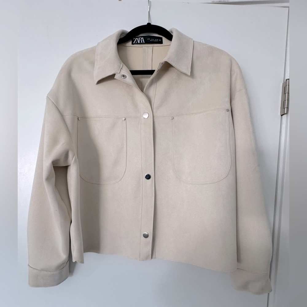 Zara Suede Jacket in Cream